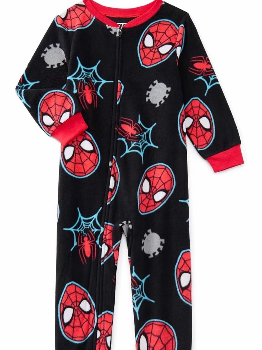 Marvel Black and Red Spider-Man Fleece One-Piece Pajamas